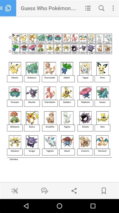Pokemon Guess Who Printable